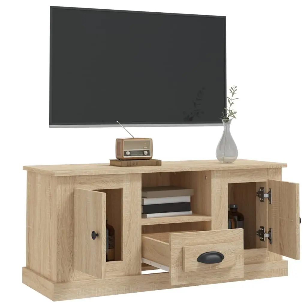 Sonoma Oak Engineered Wood TV Cabinet Storage Unit Brown 100x35.5x45cm