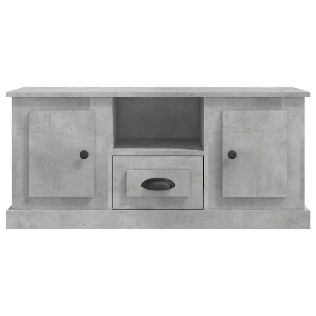 TV Cabinet Engineered Wood Grey Storage Unit with Shelves for Living Room