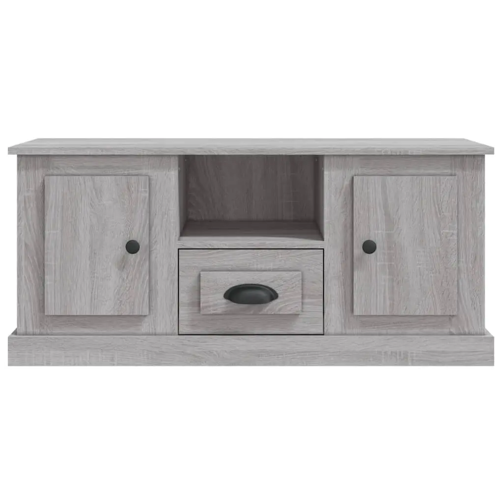 TV Cabinet Engineered Wood 100 x 35.5 x 45 cm Grey Storage Unit Living Room Display Stand