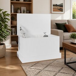Practical White Storage Box 50x30x28 cm for Daily Use