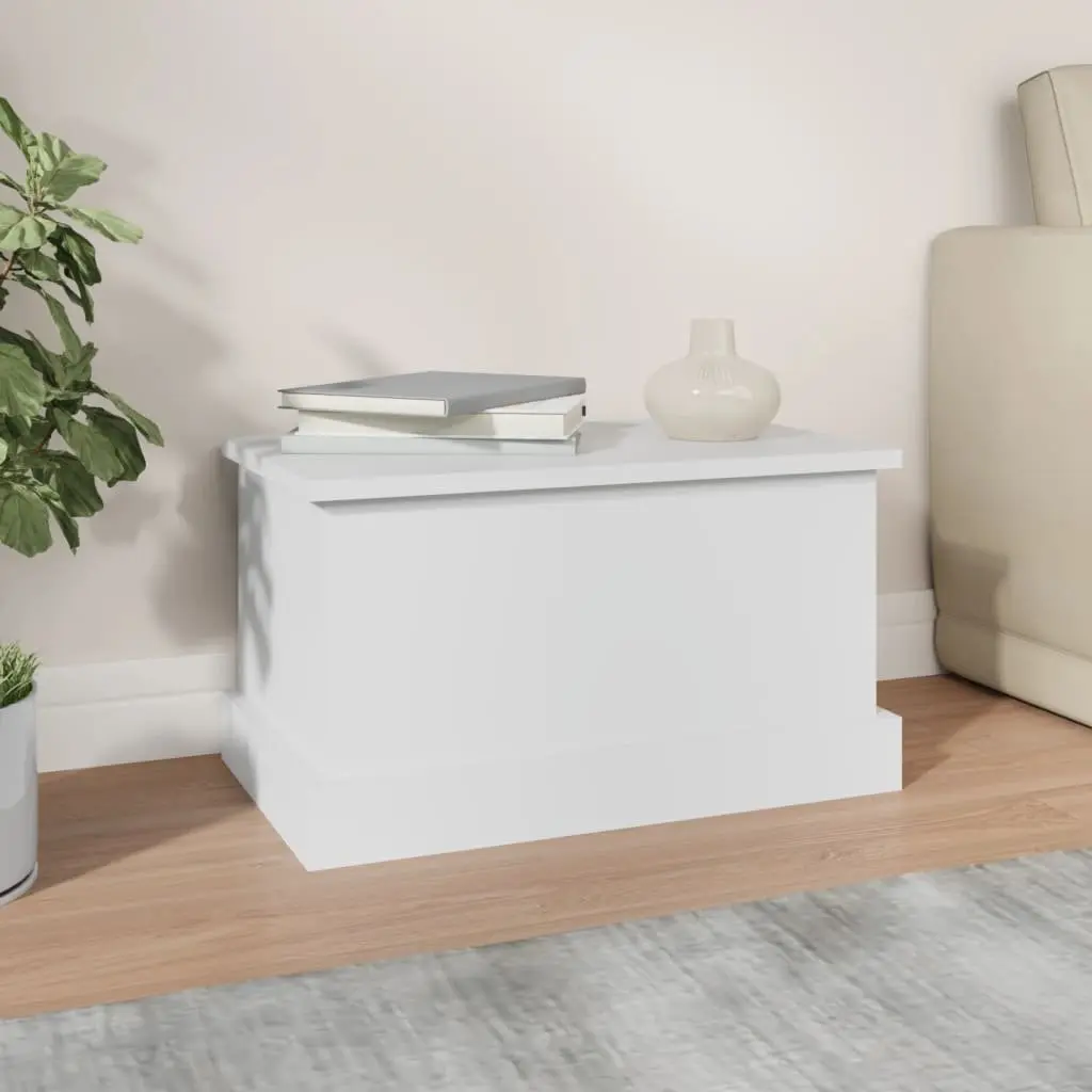Storage Box Engineered Wood White 50x30x28cm Chest Organiser for Living Room
