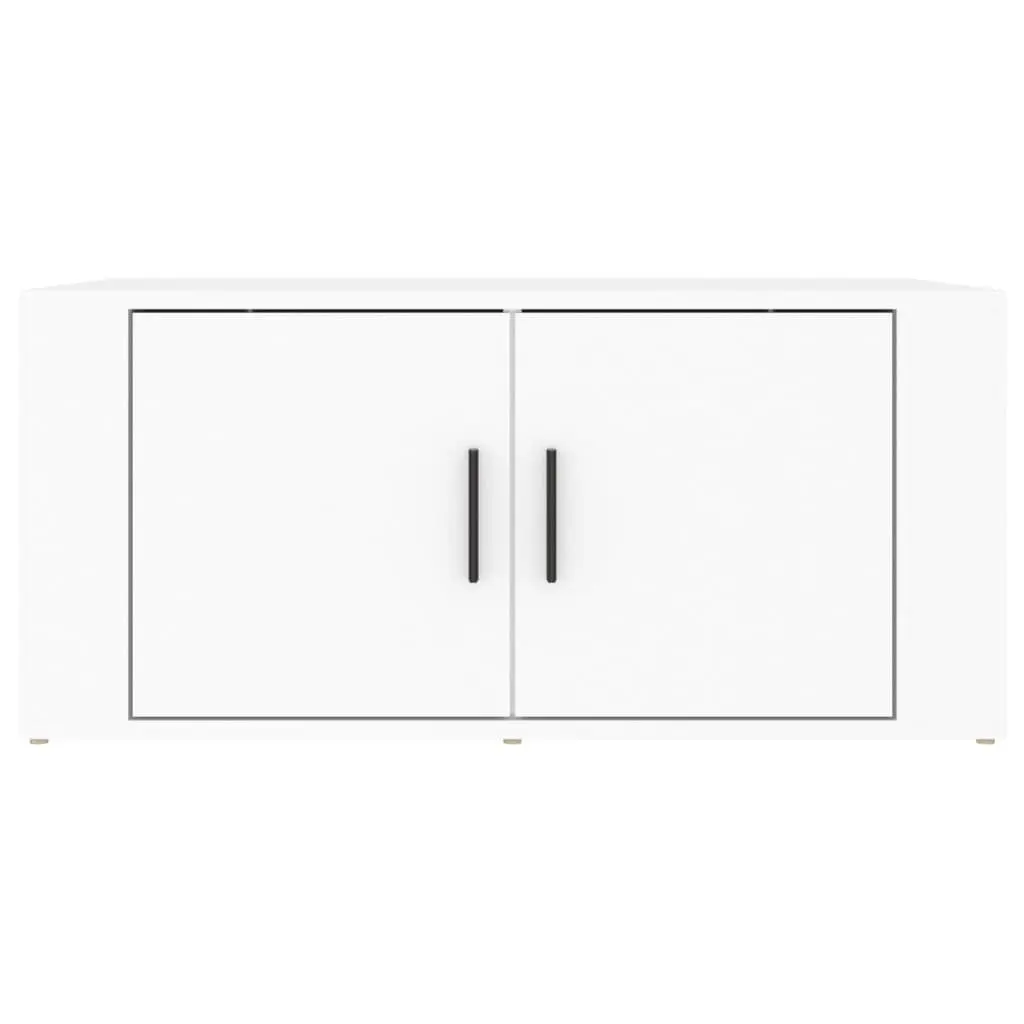 Coffee Table 80x50x36cm Engineered Wood White with Concealed Storage Compartments