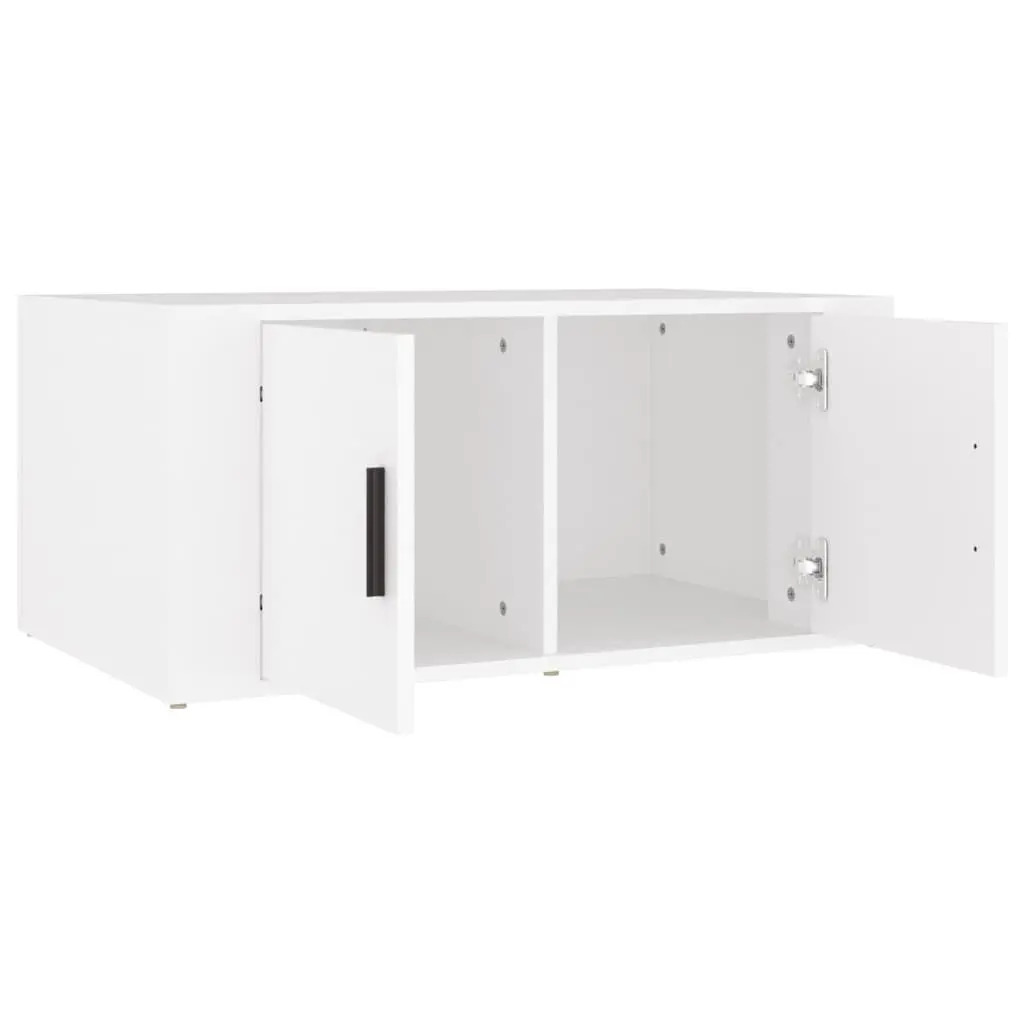 Coffee Table 80x50x36cm Engineered Wood White with Concealed Storage Compartments
