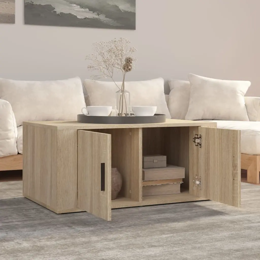 Coffee Table with Storage Compartments Brown Engineered Wood Living Room Accent