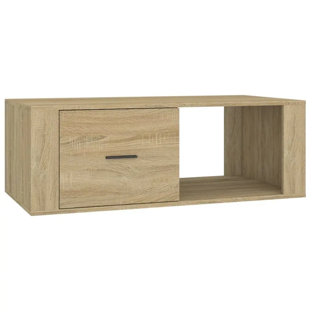 Brown Coffee Table with Drawer and Compartment