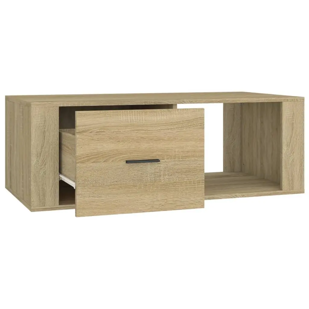 Brown Coffee Table with Drawer and Compartment