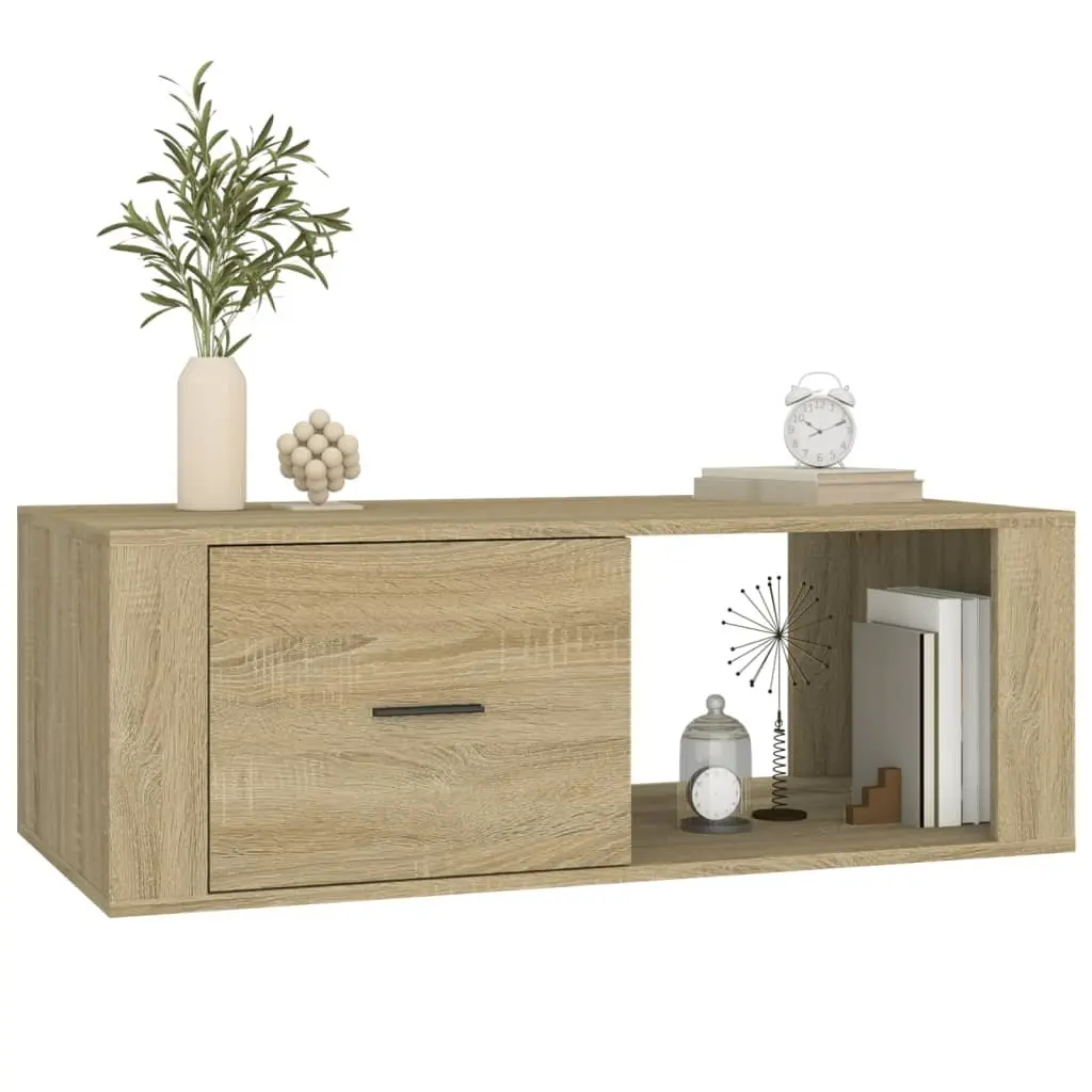 Brown Coffee Table with Drawer and Compartment