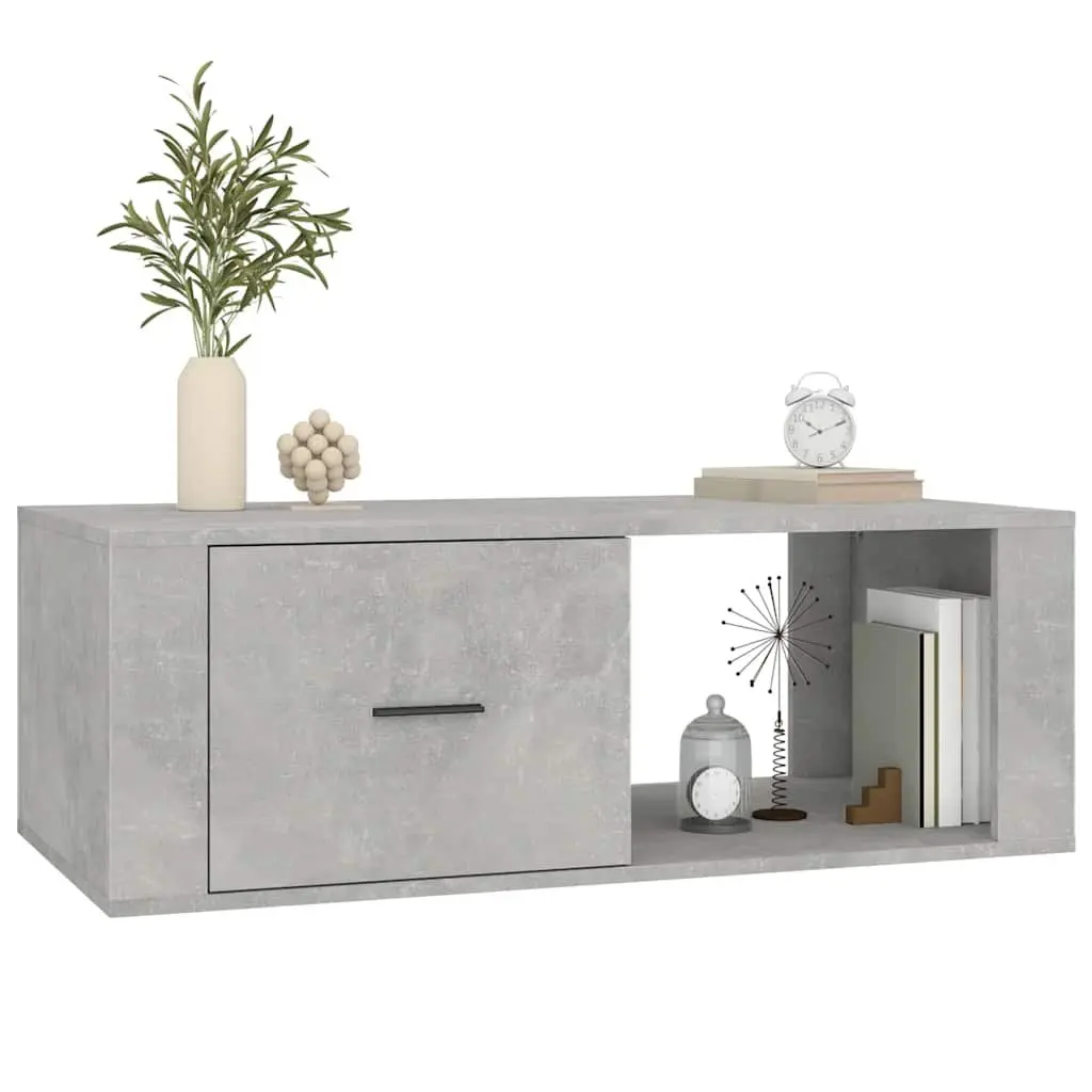 Coffee Table Engineered Wood 100x50.5x35cm Grey Storage Drawer Compartment