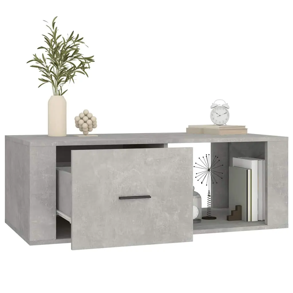 Coffee Table Engineered Wood 100x50.5x35cm Grey Storage Drawer Compartment