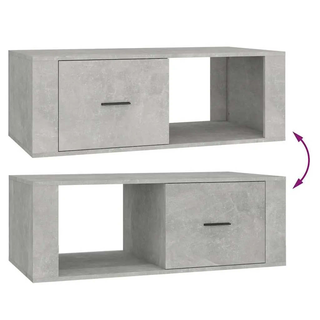 Coffee Table Engineered Wood 100x50.5x35cm Grey Storage Drawer Compartment