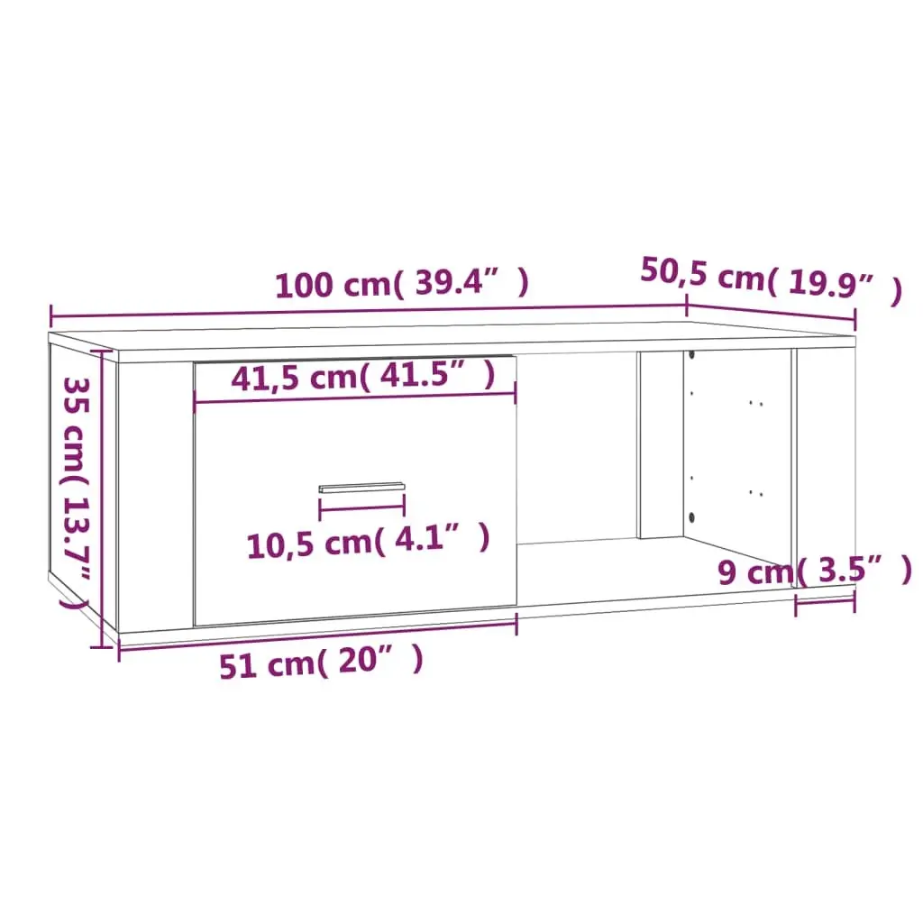 Coffee Table Engineered Wood 100cm Grey