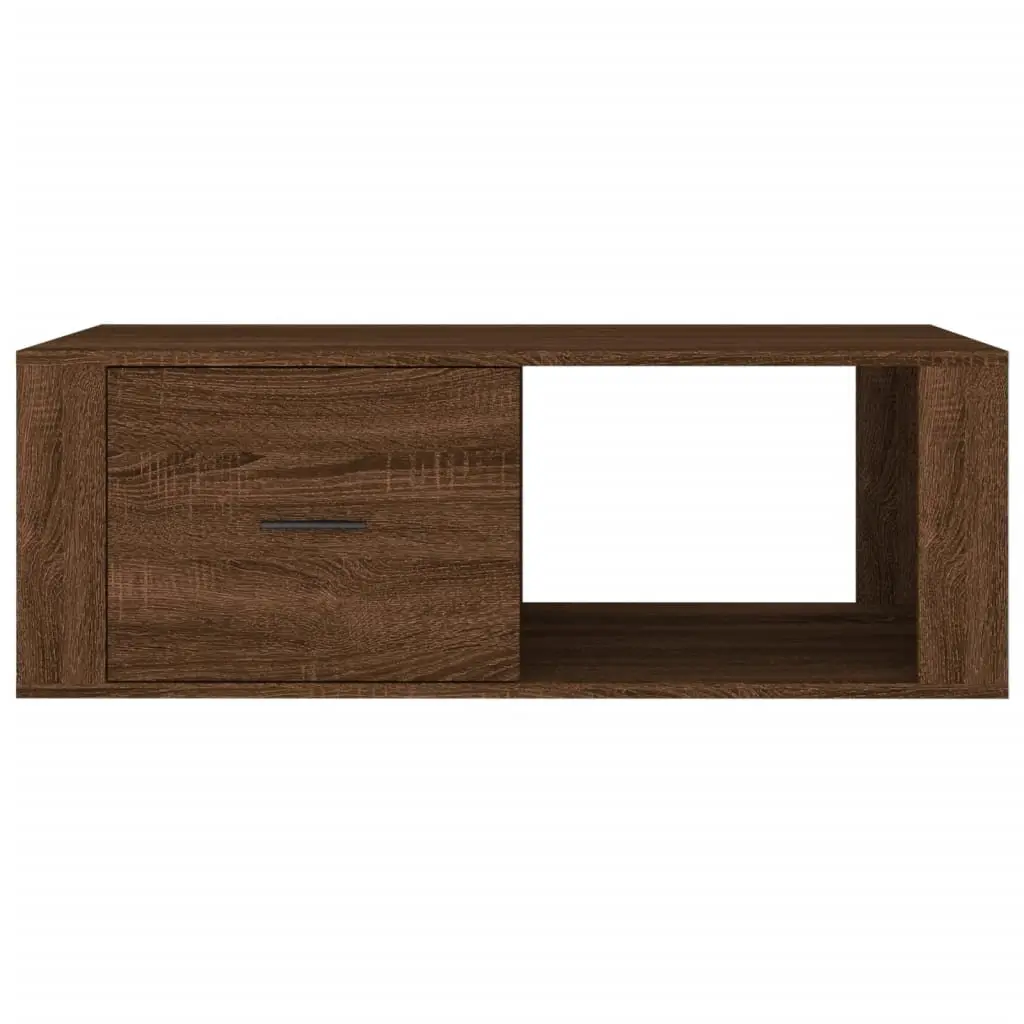 Coffee Table Engineered Wood Brown 100x50.5x35cm with Storage for Living Room