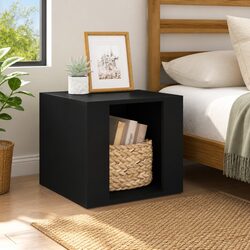 Functional Black Bedside Table 41x40x36 cm for Your Home
