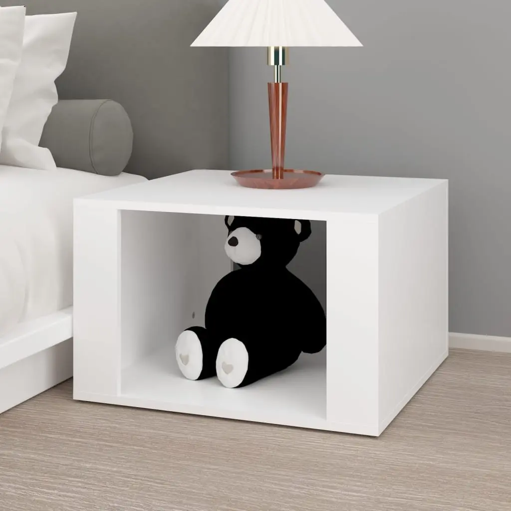 Bedside Table White Storage Nightstand Side Table Bedroom Furniture