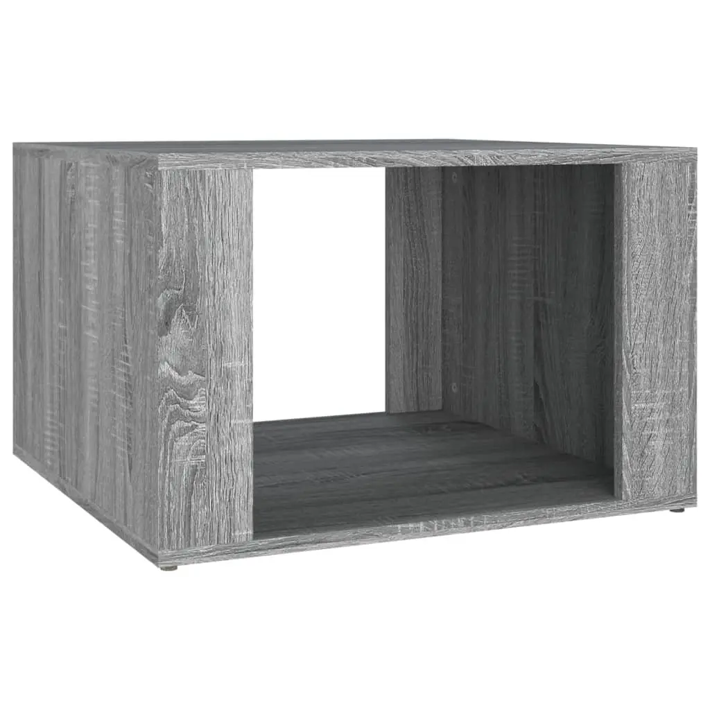 Grey Engineered Wood Nightstand Storage Bedside Table 57x55x36cm