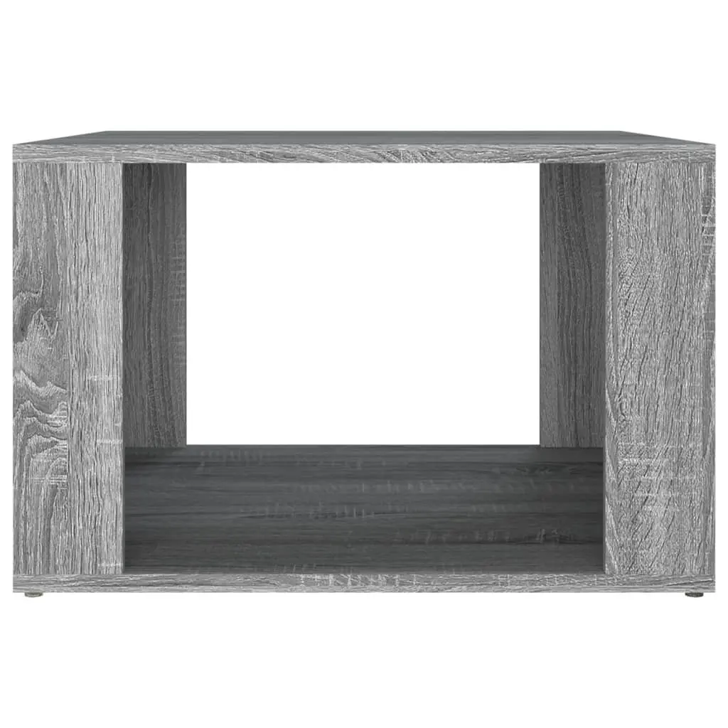 Grey Engineered Wood Nightstand Storage Bedside Table 57x55x36cm