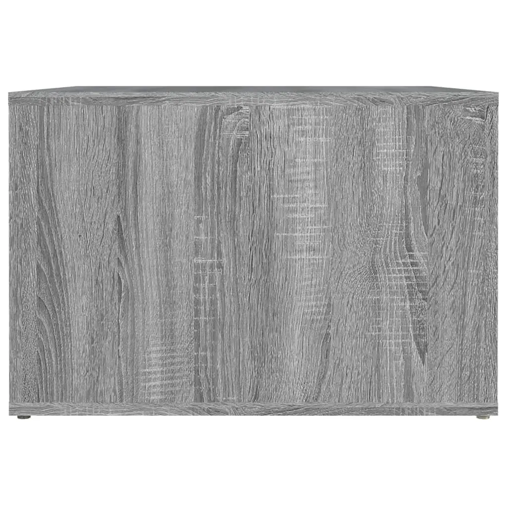 Grey Engineered Wood Nightstand Storage Bedside Table 57x55x36cm