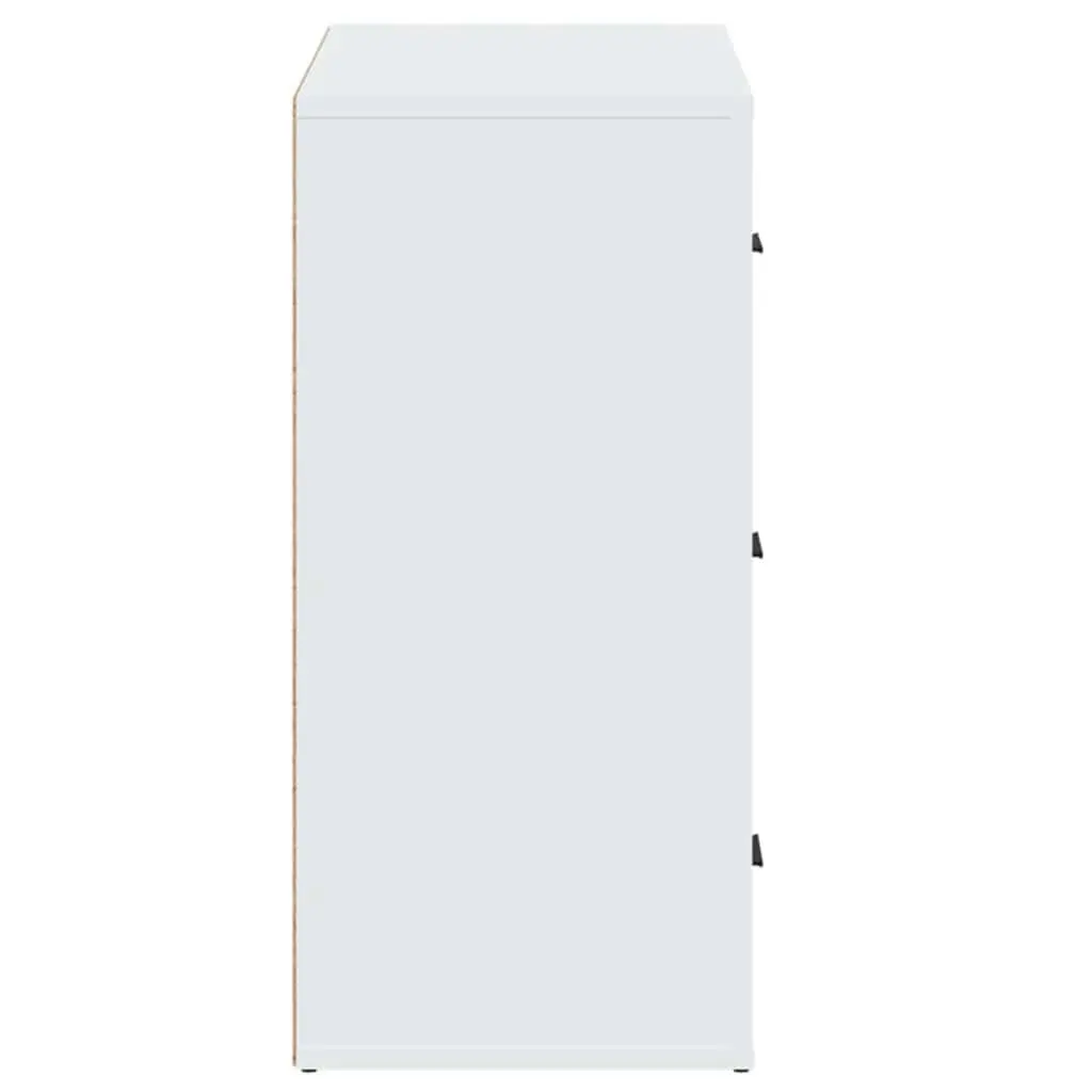 Engineered Wood Sideboard Cabinet White 80x33x70cm 3 Drawers Storage Buffet