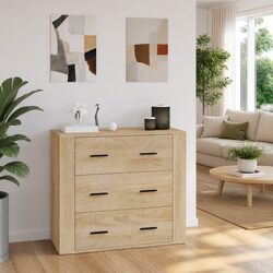 Beige Engineered Wood Sideboard with Practical Storage