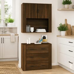 Versatile Wall Cabinet Brown Oak 80x33x80 cm for Various Spaces
