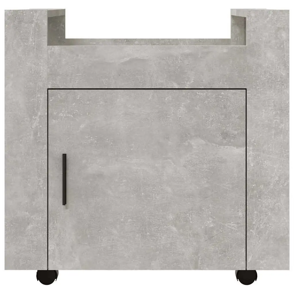 Mobile Storage Cabinet Engineered Wood 60x45x60cm Grey Desk Trolley with Casters