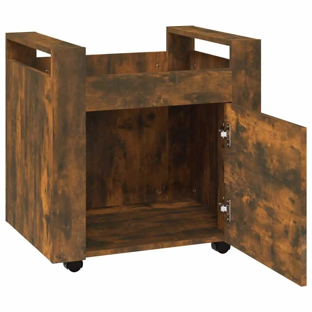 Desk Trolley Engineered Wood Brown Office Storage Unit 60W x 45D x 60H cm