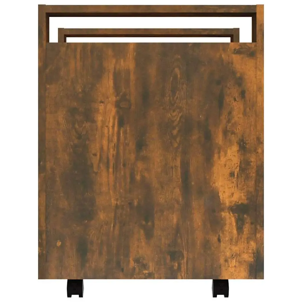Desk Trolley Engineered Wood Brown Office Storage Unit 60W x 45D x 60H cm