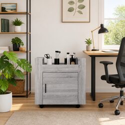 Functional Grey Mobile Storage Trolley for Home