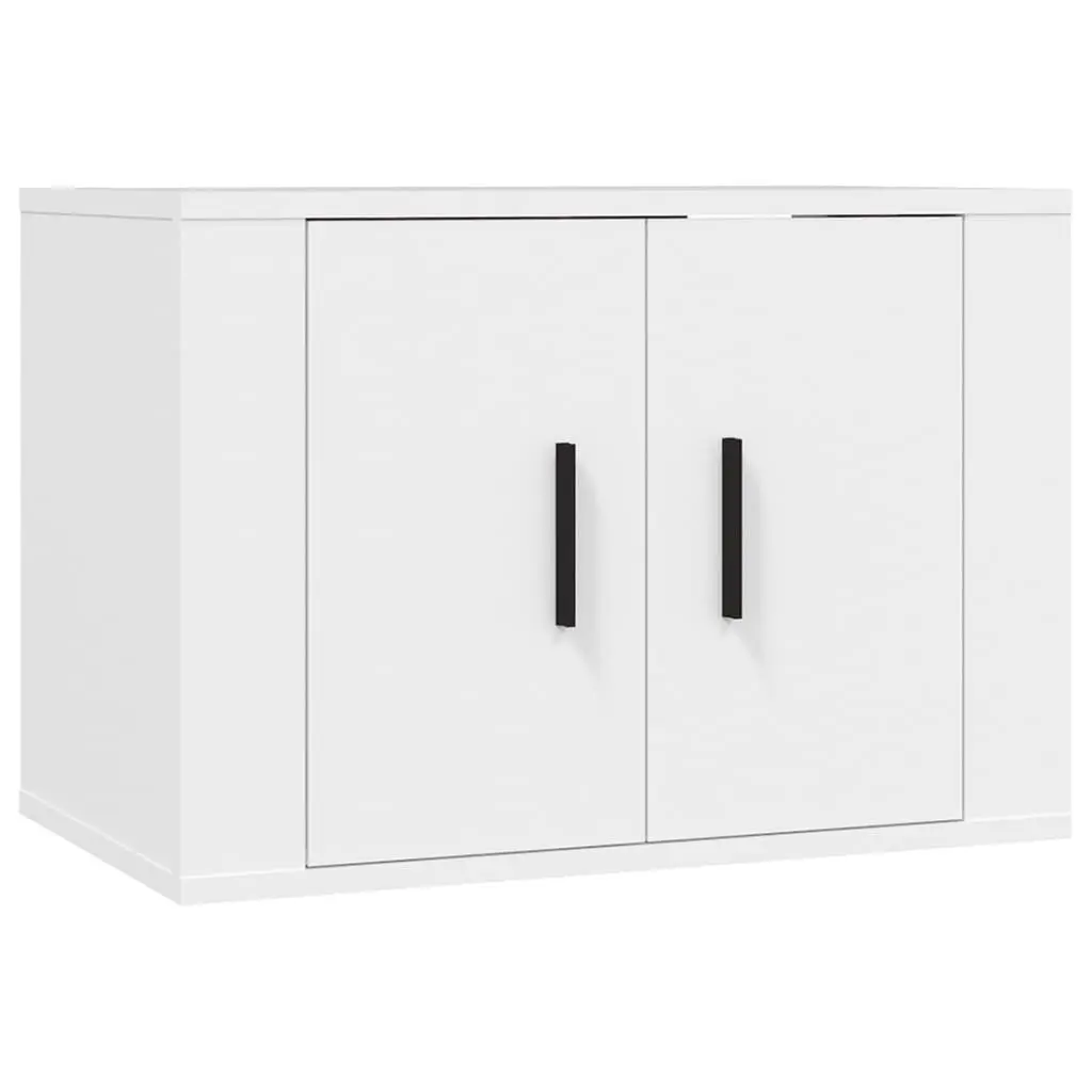 Wall Mounted TV Cabinet White Media Storage Unit Shelving Wall Mounted Design
