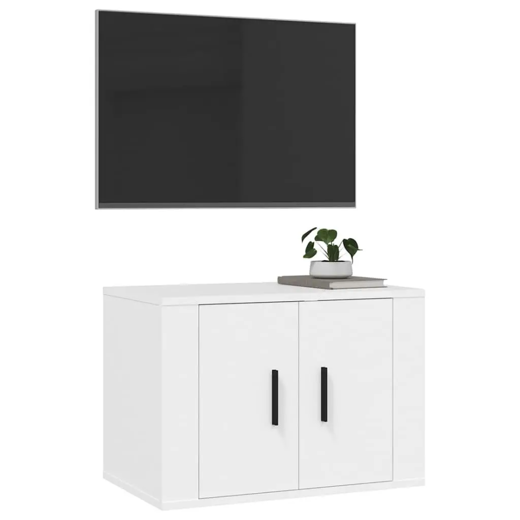 Wall Mounted TV Cabinet White Media Storage Unit Shelving Wall Mounted Design