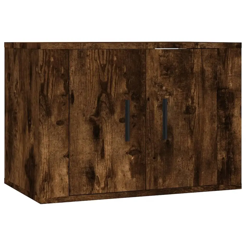 Wall Mounted TV Cabinet Brown Engineered Wood Storage Unit 57x34.5x40cm