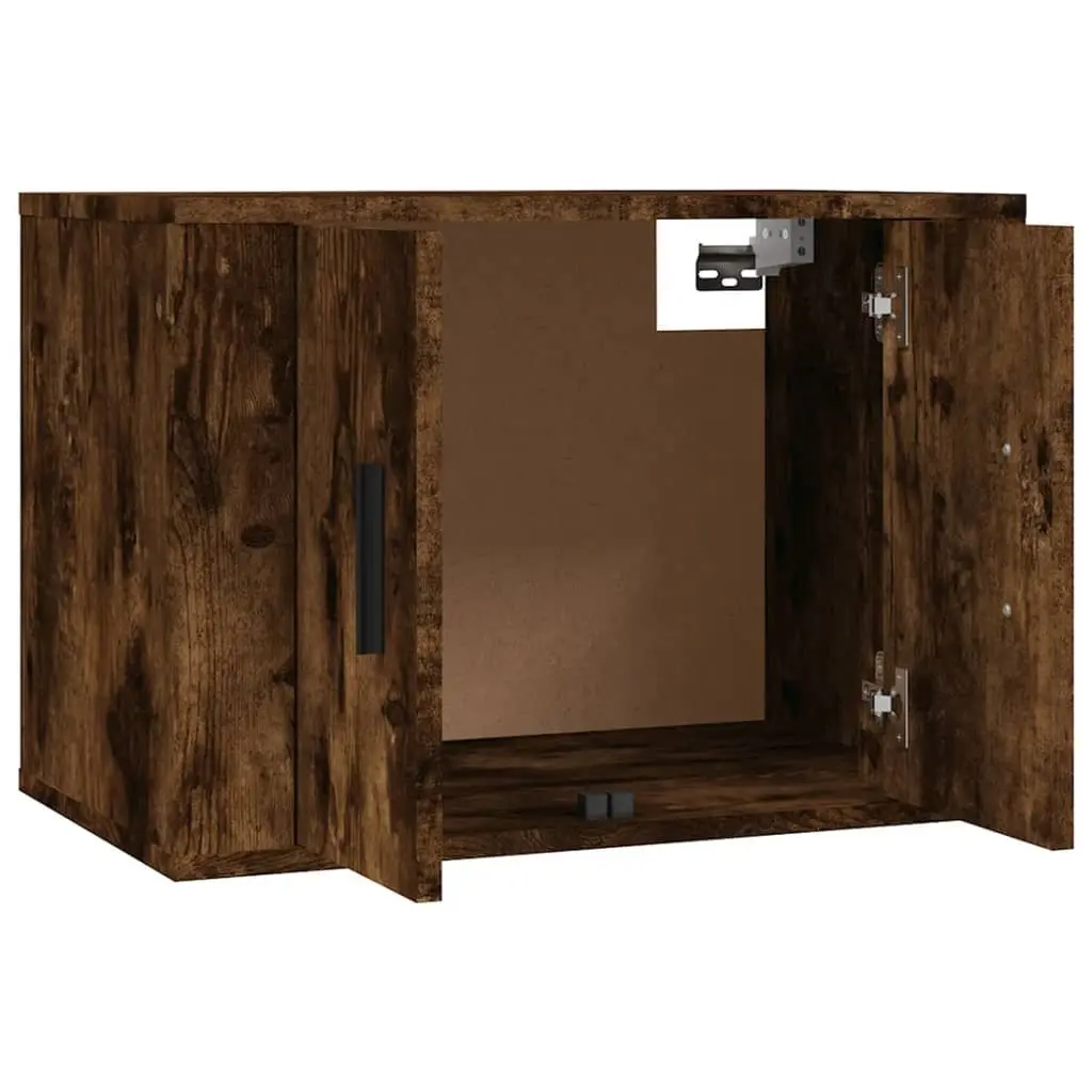 Wall Mounted TV Cabinet Brown Engineered Wood Storage Unit 57x34.5x40cm