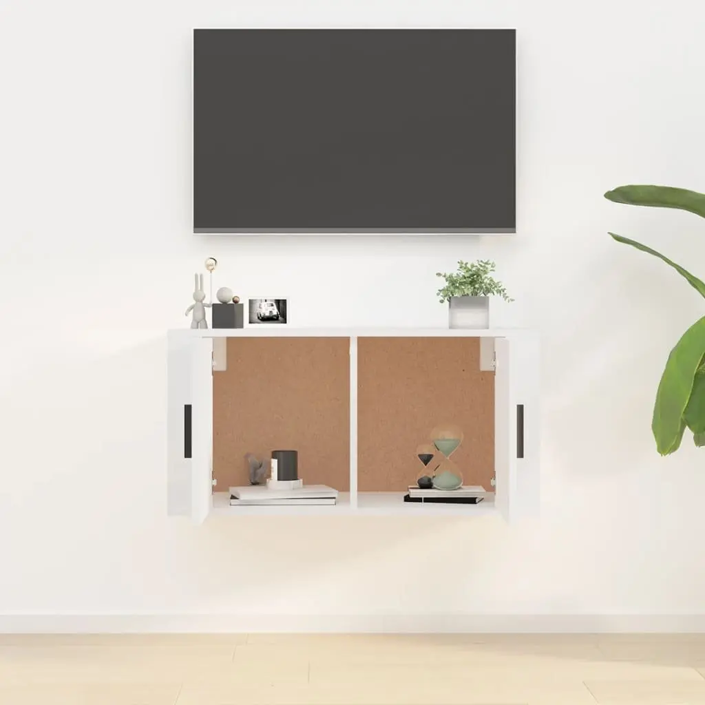 Wall Mounted TV Cabinet in White 80x34.5x40cm