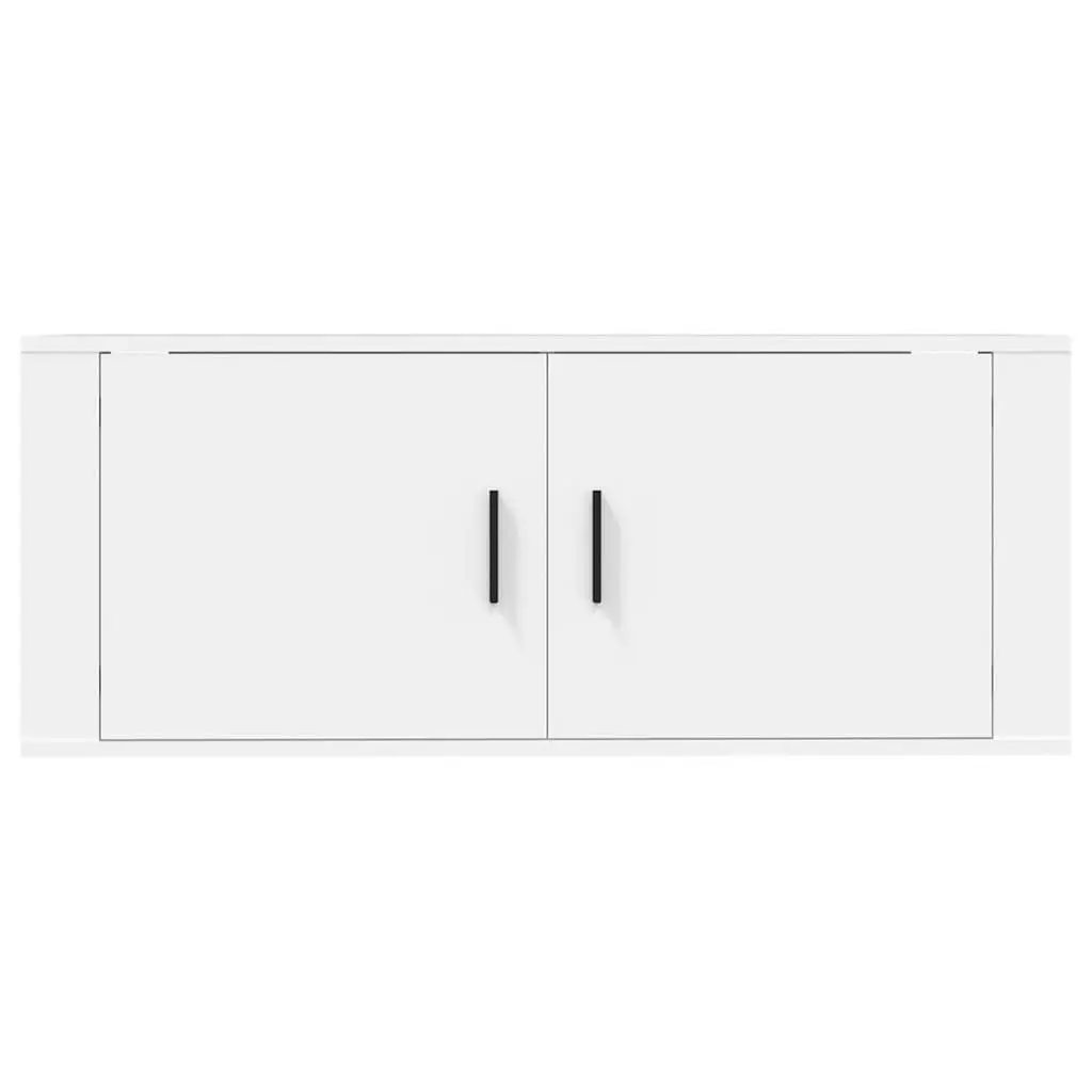 Wall Mounted TV Cabinet White 100x34.5x40 cm Media Storage Unit Shelving