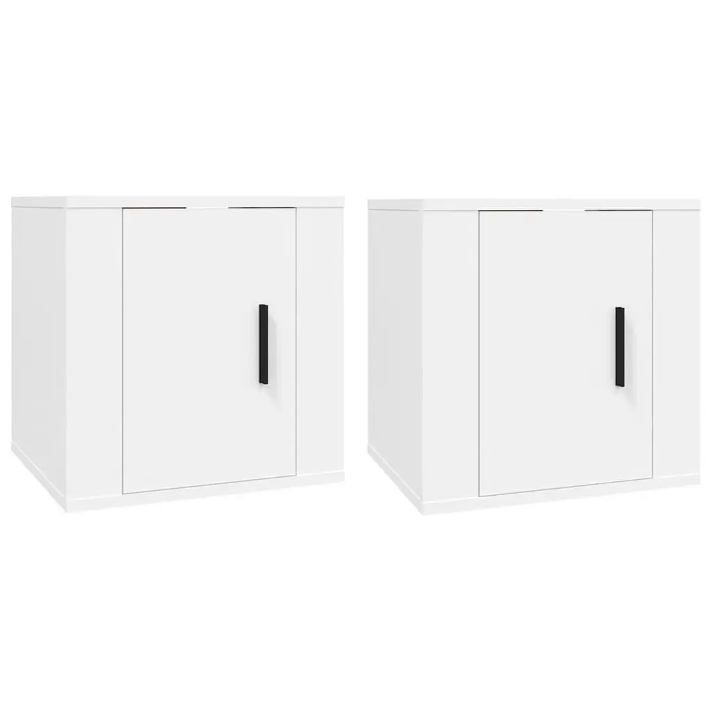 Wall Mounted TV Cabinet Engineered Wood 40x34.5x40cm White Storage Display Unit