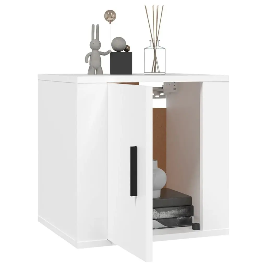 Wall Mounted TV Cabinet Engineered Wood 40x34.5x40cm White Storage Display Unit
