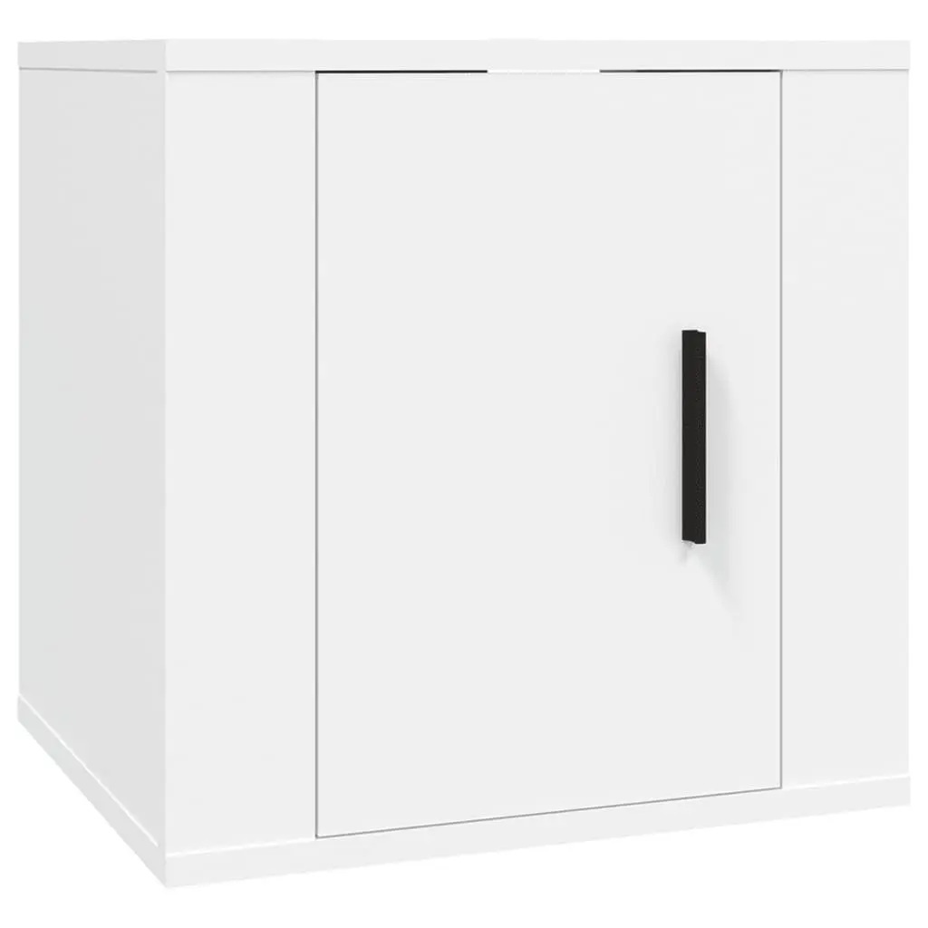 Wall Mounted TV Cabinet Engineered Wood 40x34.5x40cm White Storage Display Unit