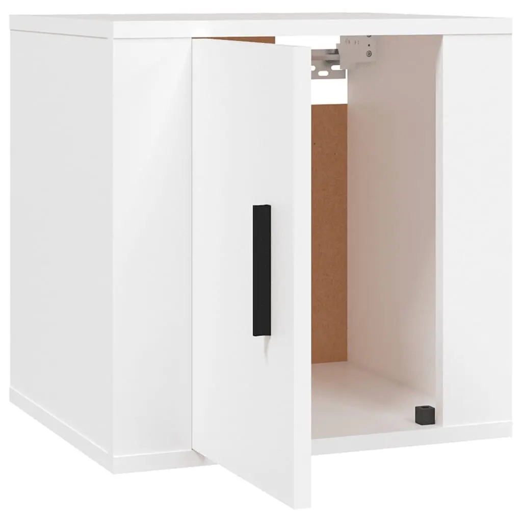 Wall Mounted TV Cabinet Engineered Wood 40x34.5x40cm White Storage Display Unit