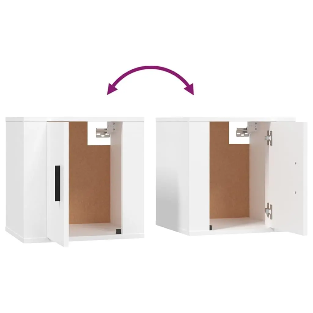 Wall Mounted TV Cabinet Engineered Wood 40x34.5x40cm White Storage Display Unit