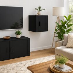 Versatile Black TV Cabinet for Home or Office Use