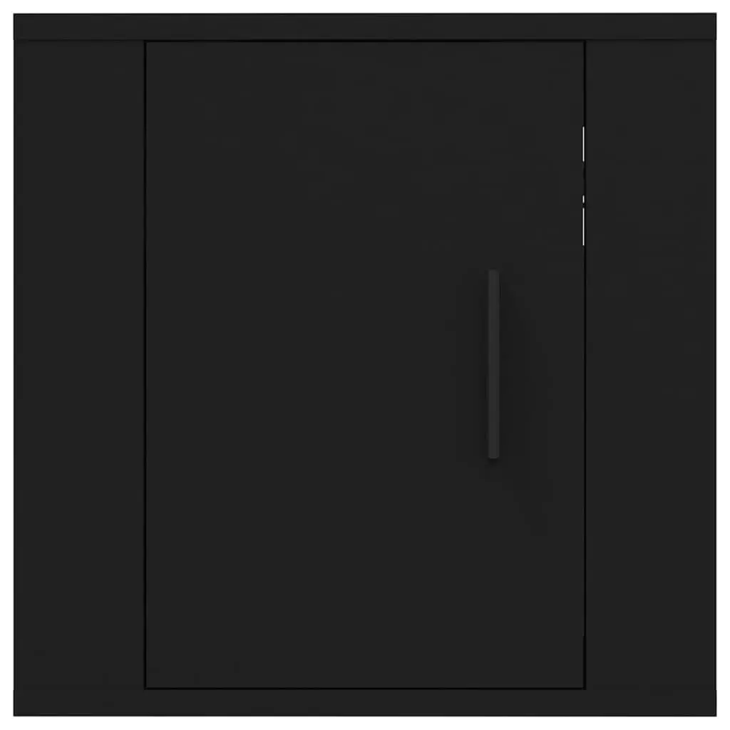 Wall Mounted TV Cabinet Media Display Shelves Engineered Wood Black 40x34.5x40cm 2 Piece