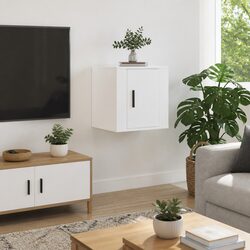 Space-Saving White Wall Mounted TV Cabinet 40x34.5x40cm