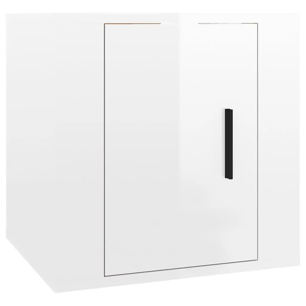 Wall Mounted Storage Cabinet Engineered Wood 40x34.5x40cm White High Gloss Media Display Unit