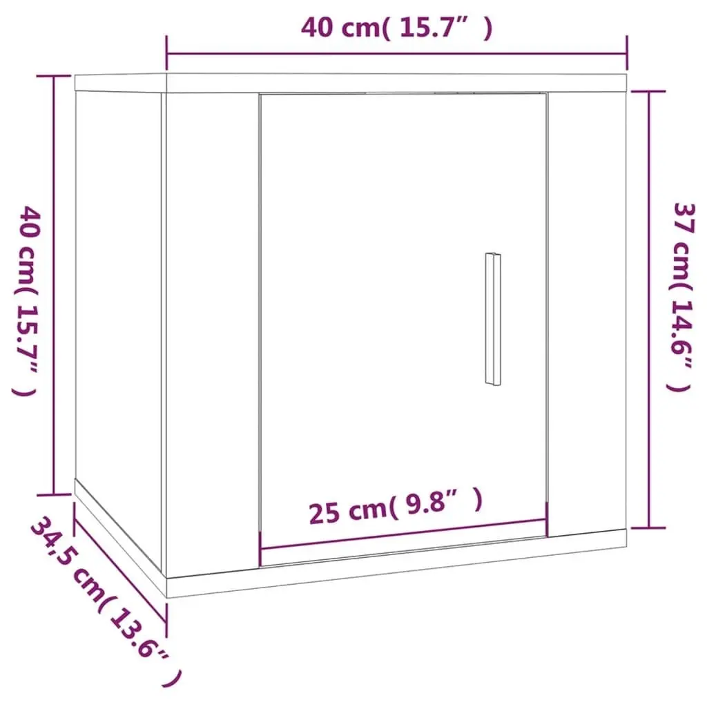 Wall Mounted Storage Cabinet Engineered Wood 40x34.5x40cm White High Gloss Media Display Unit