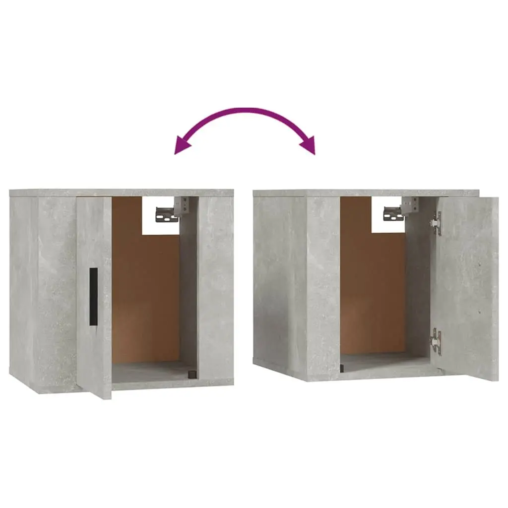 Floating Media Storage Unit Engineered Wood Grey Wall Mounted TV Cabinet 40x34.5x40cm