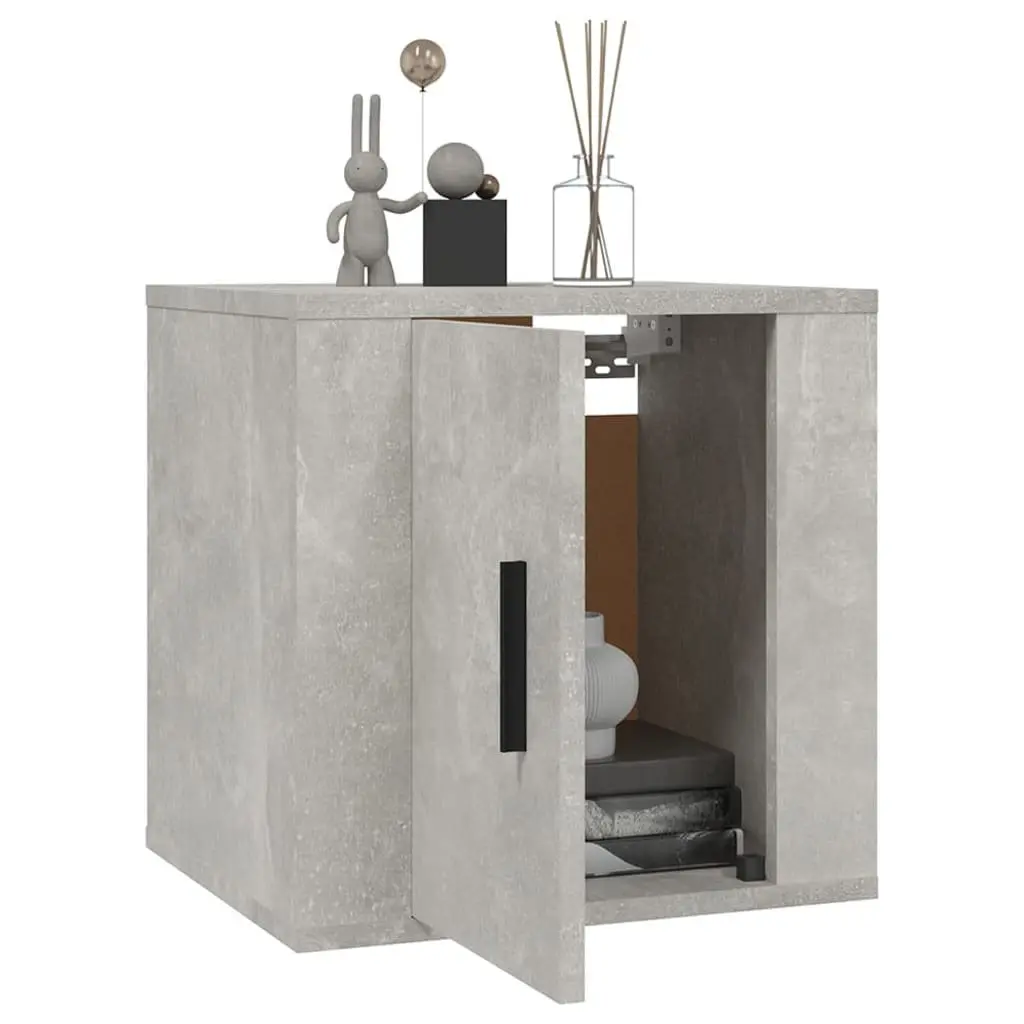Wall Mounted Storage Unit Engineered Wood Grey Concrete 40x34.5x40cm TV Cabinet
