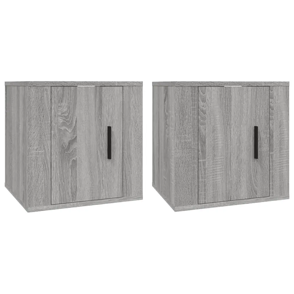 Wall Mounted TV Cabinet Engineered Wood 40x34.5x40cm Grey Storage Unit Media Display