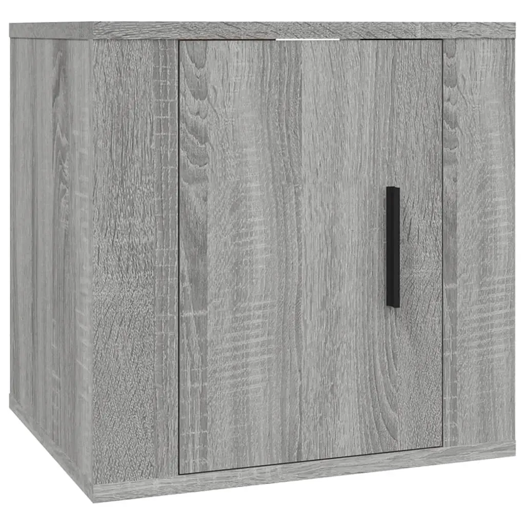 Wall Mounted TV Cabinet Engineered Wood 40x34.5x40cm Grey Storage Unit Media Display