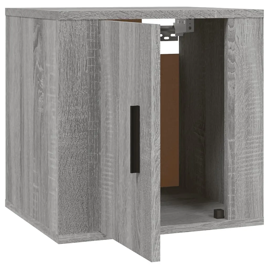 Wall Mounted TV Cabinet Engineered Wood 40x34.5x40cm Grey Storage Unit Media Display