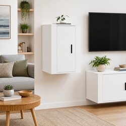 Versatile White TV Cabinet for Wall Mounting at Home
